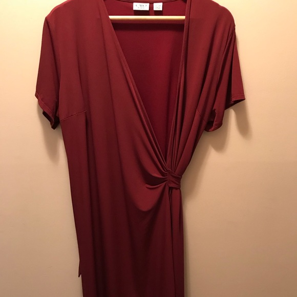 Size 18/20 Burgundy Wrap Dress - Picture 5 of 5